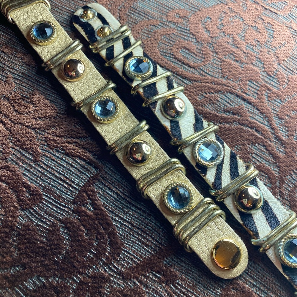 Leather Metal & Rhinestone bracelets! - Picture 2 of 2